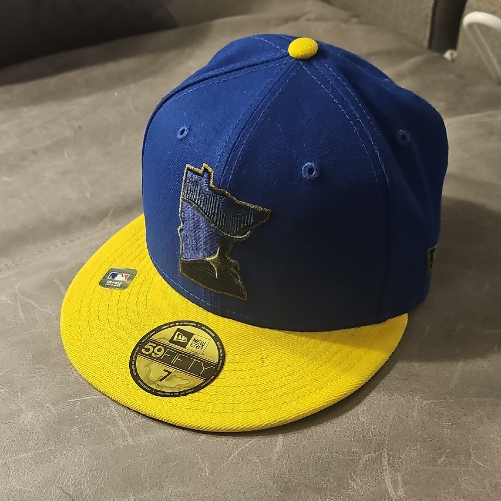 New Era Minnesota MLB Collab - Blue and Yellow Hat with State Design